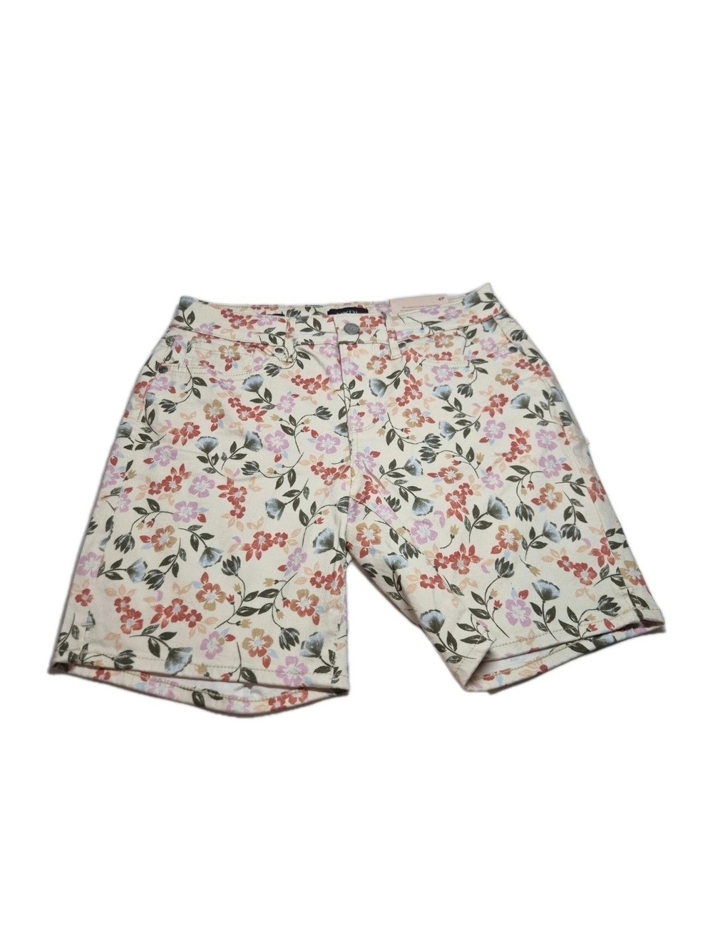 NYDJ Women's Shorts Size 4P Multicolor Floral Print Stretch Bermuda Ella NWT 37
